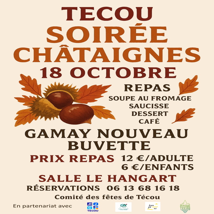 Soirée Châtaignes à Técou le 18 Octobre
